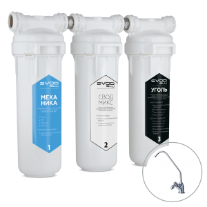 Filter "SVOD-BLU" for hard tap water 3-MCR (k) +a tap for purified water